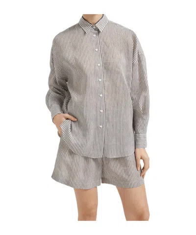 BRUNELLO CUCINELLI BRUNELLO CUCINELLI STRIPED LONG-SLEEVED SHIRT