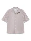 Brunello Cucinelli Striped Shirt In Brown