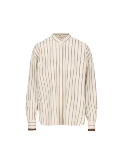 Brunello Cucinelli Striped Shirt In Multi