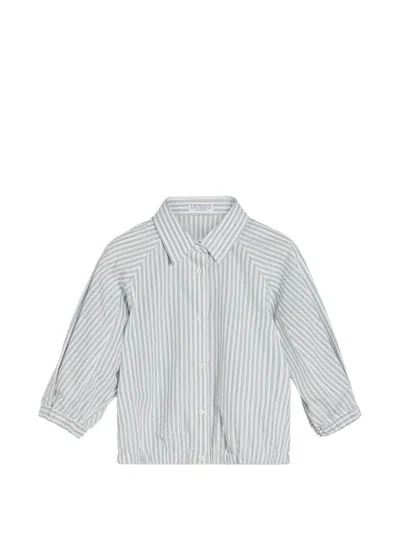 Brunello Cucinelli Kids' Striped Shirt In Multi