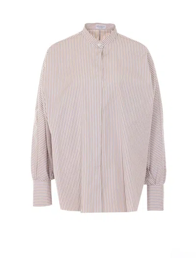Brunello Cucinelli Striped Shirt In Neutral