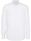 Brunello Cucinelli Striped Shirt In Purple