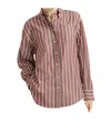 Brunello Cucinelli Striped Button-fastening Shirt In Brown