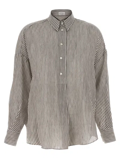 Brunello Cucinelli Striped Shirt Shirt And Blouse Multicolor