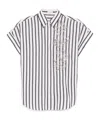 Brunello Cucinelli Regimental Cotton And Silk Poplin Shirt With Gliste In White