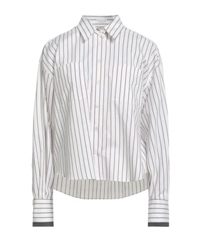Brunello Cucinelli Striped Shirt In White