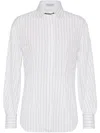 Brunello Cucinelli Striped Button-up Shirt In White