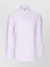 Brunello Cucinelli Striped Shirt With Long Sleeves And Regular Collar In Purple