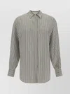 BRUNELLO CUCINELLI STRIPED SHIRT WITH PATCH POCKETS AND YOKE BACK