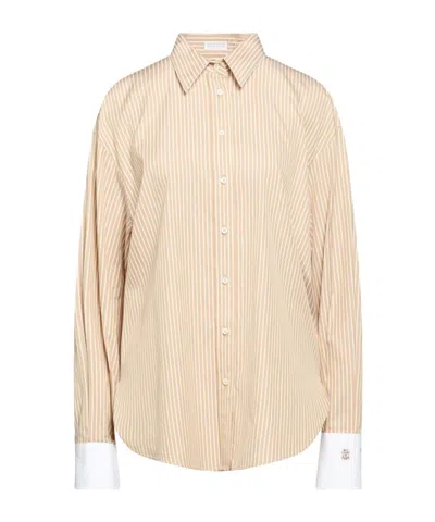 Brunello Cucinelli Striped Shirts In Nude