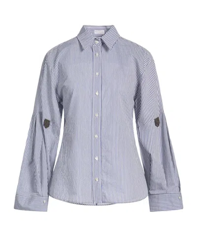 Brunello Cucinelli Striped Shirts In Purple