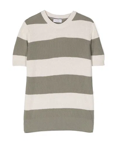 BRUNELLO CUCINELLI STRIPED SHORT-SLEEVE T-SHIRT