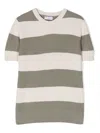 Brunello Cucinelli Striped Short-sleeve T-shirt In Grün