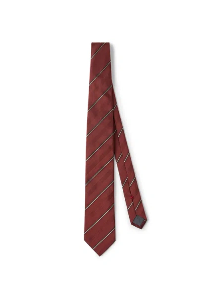 BRUNELLO CUCINELLI BRUNELLO CUCINELLI STRIPED SILK NECKTIE