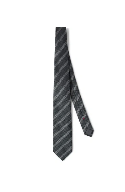 BRUNELLO CUCINELLI BRUNELLO CUCINELLI STRIPED SILK NECKTIE