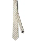 Brunello Cucinelli Striped Silk Tie In Gray