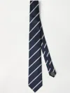 Brunello Cucinelli Striped Silk Tie In Blue