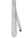 Brunello Cucinelli Striped Silk Tie In Grey
