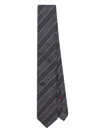 Brunello Cucinelli Striped Silk Tie In Blue