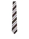 Brunello Cucinelli Striped Silk Tie In Black