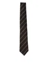 Brunello Cucinelli Striped Silk Tie In Black