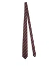 Brunello Cucinelli Striped Silk Tie In Brown
