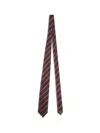 Brunello Cucinelli Striped Silk Tie In Burgundy
