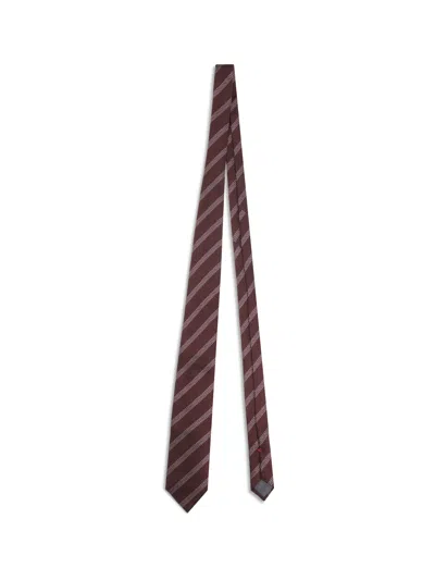 BRUNELLO CUCINELLI STRIPED SILK TIE