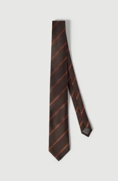 Brunello Cucinelli Striped Silk Tie In Multi