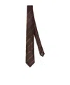 Brunello Cucinelli Striped Silk Tie In Brown