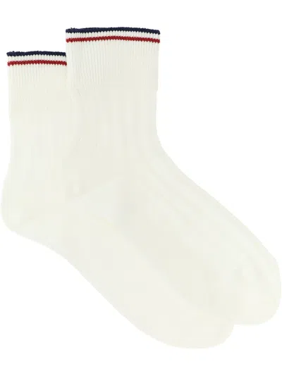 Brunello Cucinelli Striped Socks - 'active' Line In White