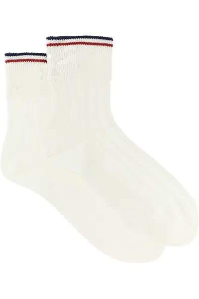 Brunello Cucinelli Striped Socks - 'active' Line In White