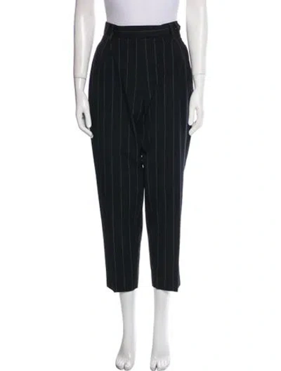 Pre-owned Brunello Cucinelli Striped Straight Leg Pants In Black