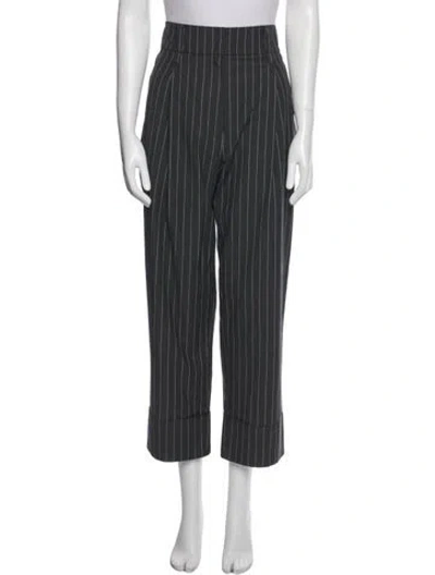 Pre-owned Brunello Cucinelli Striped Straight Leg Pants In Blue