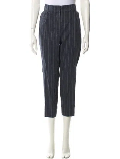 Pre-owned Brunello Cucinelli Striped Straight Leg Pants In Blue