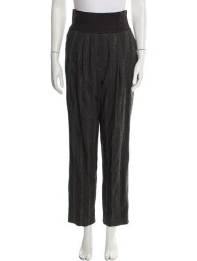 Pre-owned Brunello Cucinelli Striped Straight Leg Pants In Gray