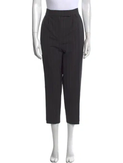 Pre-owned Brunello Cucinelli Striped Straight Leg Pants In Gray