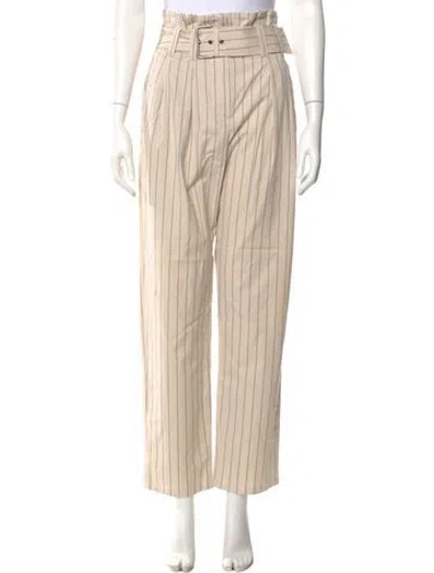 Pre-owned Brunello Cucinelli Striped Straight Leg Pants In Neutral