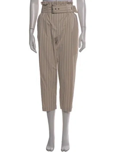 Pre-owned Brunello Cucinelli Striped Straight Leg Pants In Neutral