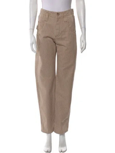 Pre-owned Brunello Cucinelli Striped Straight Leg Pants W/ Tags In Neutral