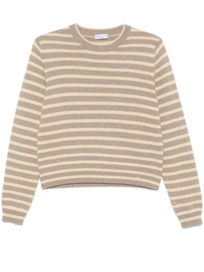 Brunello Cucinelli Striped Sweater In Cdg02
