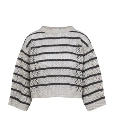 BRUNELLO CUCINELLI BRUNELLO CUCINELLI STRIPED KNIT JUMPER