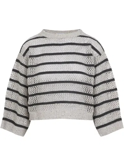 BRUNELLO CUCINELLI STRIPED SWEATER