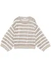 Brunello Cucinelli Striped Sweater In Neutrals