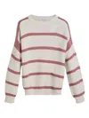 Brunello Cucinelli Striped Sweater In Neutrals