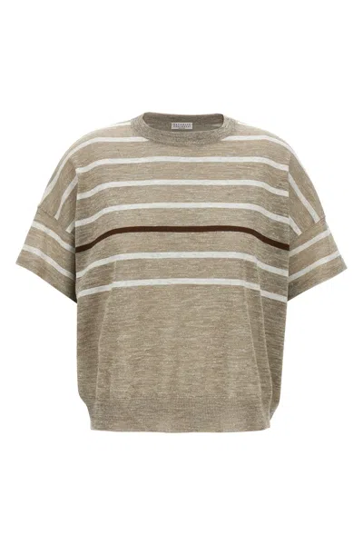 BRUNELLO CUCINELLI BRUNELLO CUCINELLI LUREX STRIPED SWEATER