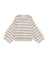 Brunello Cucinelli Striped Sweater In Nude