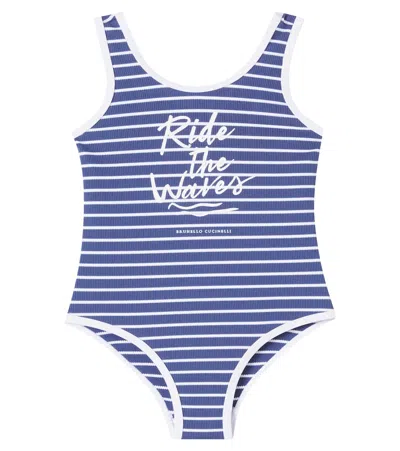 Brunello Cucinelli Kids' Striped Swimsuit