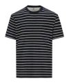 Brunello Cucinelli Silk-cotton Stripe T-shirt In Black