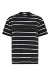 Brunello Cucinelli Monili Striped Short-sleeve Cotton T-shirt In Black